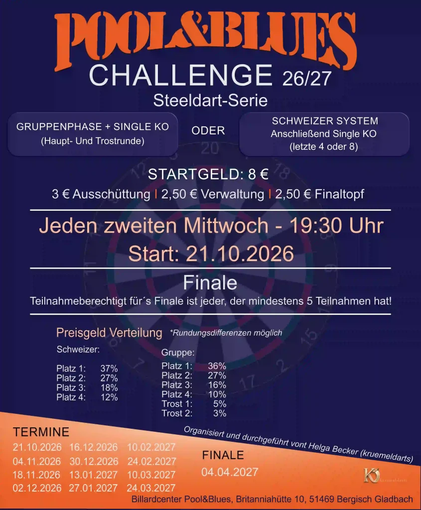 Turnierplakat zur P&B Challenge Serie der Saison 26/27